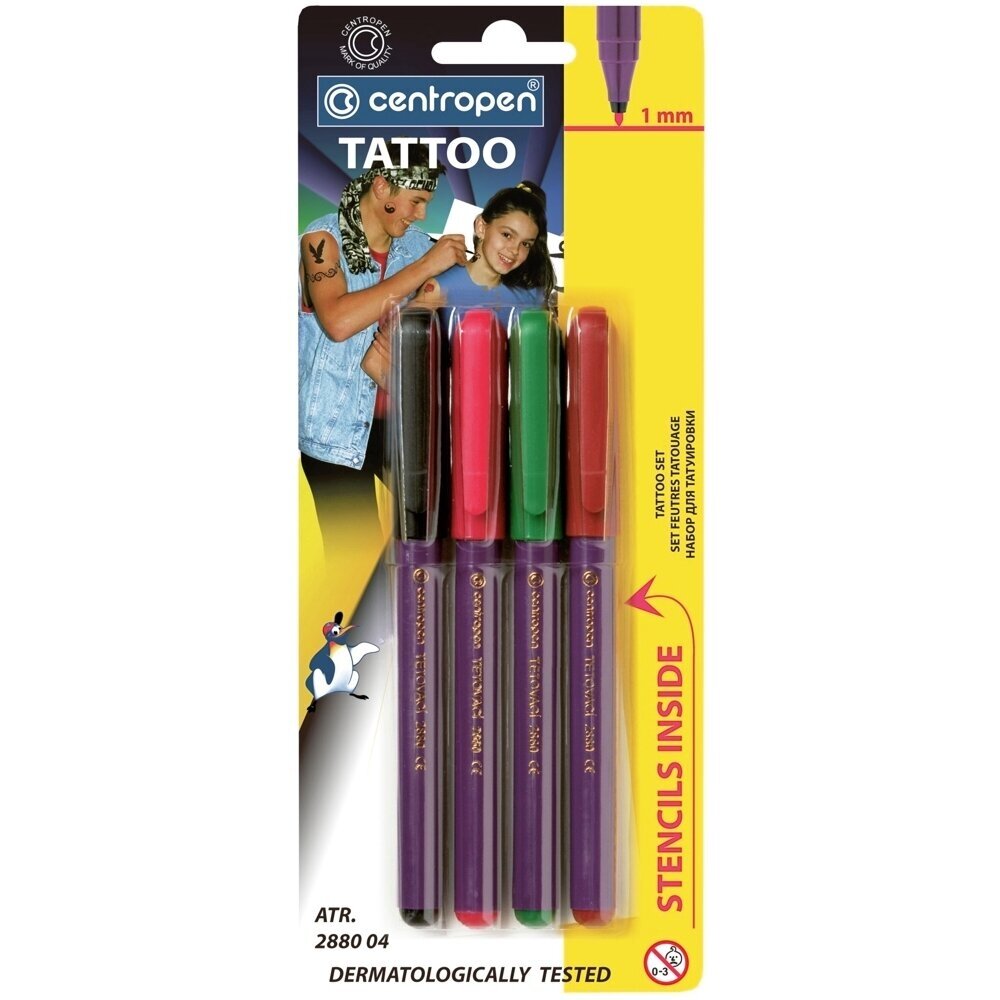 Dažai veidui Centropen TATTOO Dažai veidui Centropen TATTOO