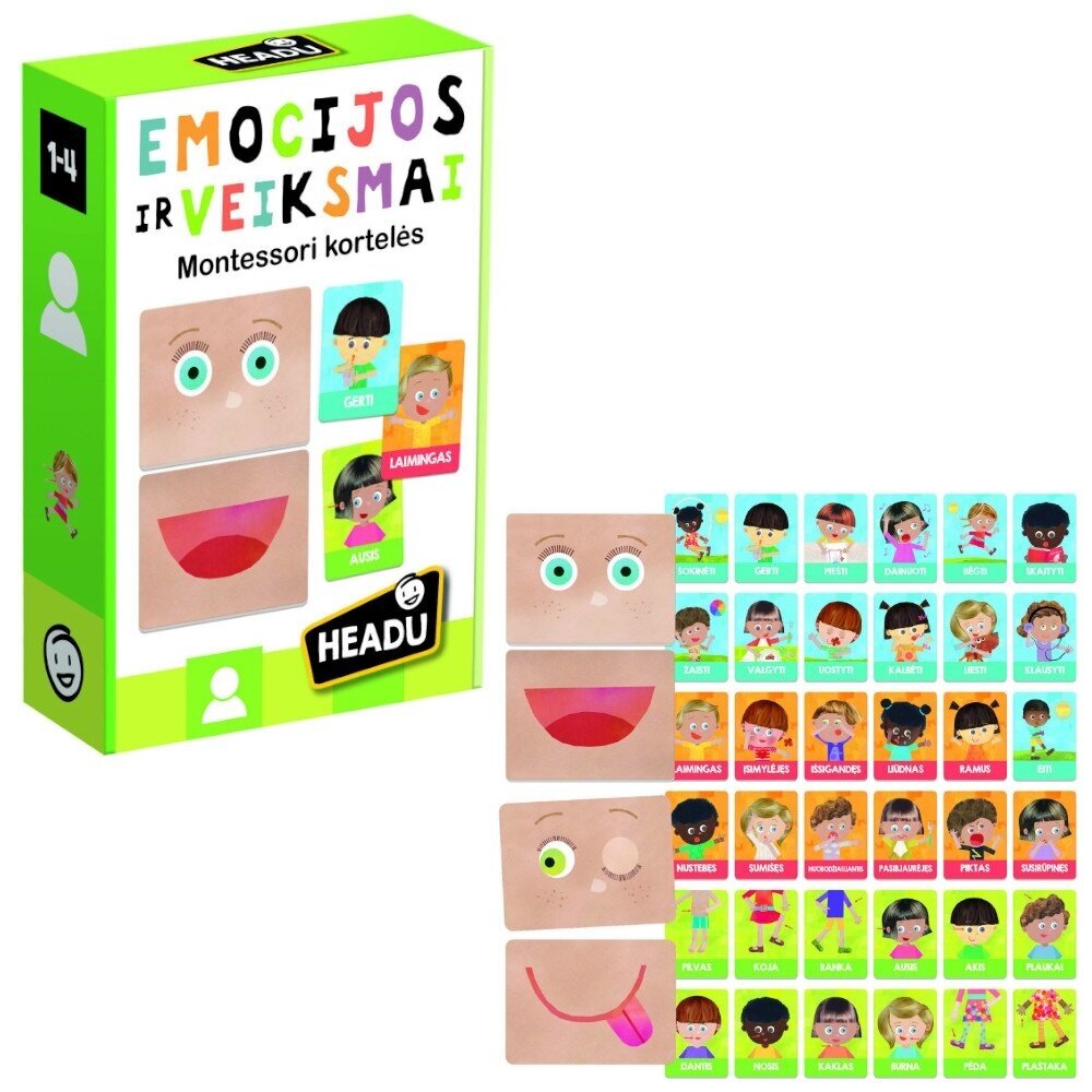 Žaidimas Montessori kortelės Emocijos ir veiksmai Žaidimas Montessori kortelės Emocijos ir veiksmai